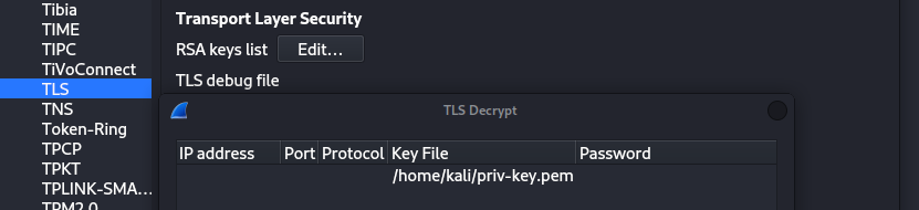 RSA key import TLS
